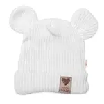 Baby Nellys Pletená bavlněná čepice, dvouvrstvá, Hand Made, bílá,80/86