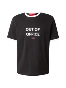 HUGO Tričko 'Doffice'  krvavo červená / čierna / biela