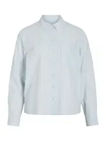 VILA Blúzka 'VIDARMA'  svetlomodrá / biela