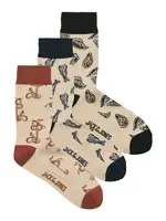JACK & JONES Ponožky  béžová / tmavomodrá / hrdzavohnedá / čierna