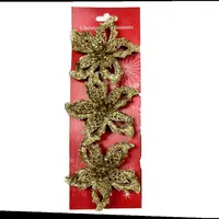 Vianočná ruža 9 cm 3 ks mix 41804