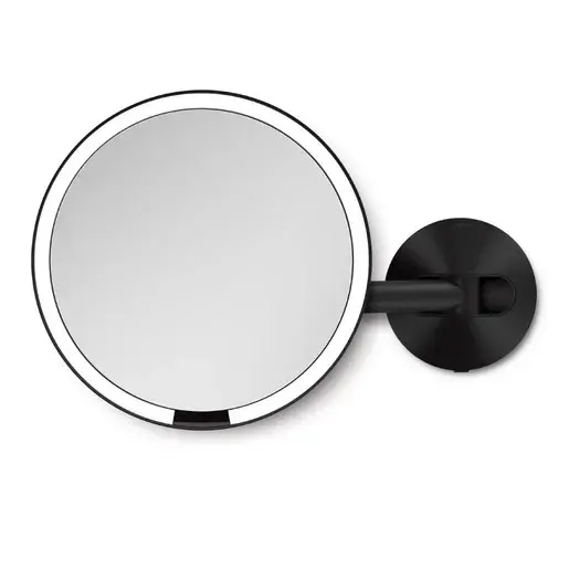 Simplehuman kozmetické zrkadlo na stenu SENSOR LED osvetlenie 5x zväčšenie sieťové čierne ST3065