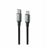 Swissten Textile II USB-C/Lightning, 1,5m černá