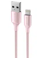 Swissten Textile II USB/Lightning, 1,5m růžová