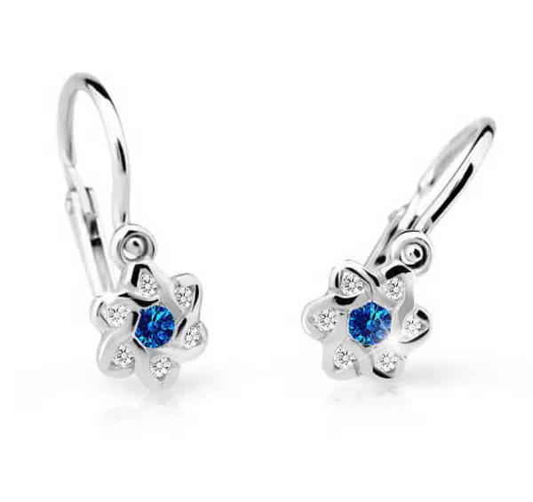 Cutie Jewellery Dětské náušnice z bílého zlata C2149-10-X-2 modrá