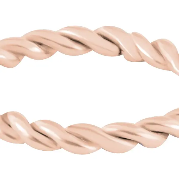 Troli Moderní kroucený růžově zlacený prsten 50 mm
