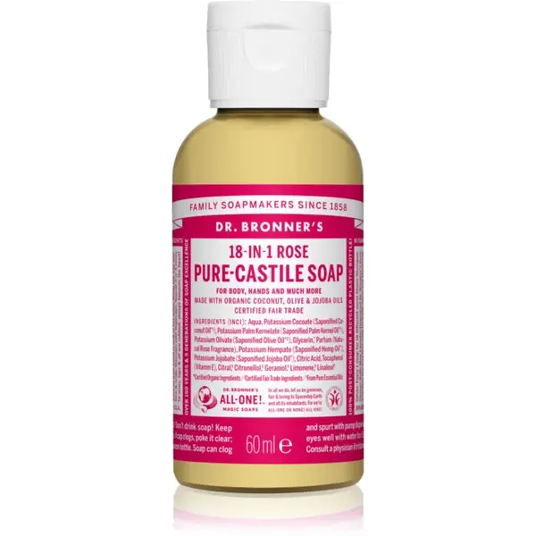 Dr. Bronner’s Rose tekuté univerzální mýdlo 60 ml