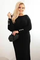 Kesi Włoski Sukňa pletená dámska Plus Size s mohairom čierna