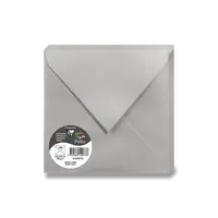 Barevná obálka Clairefontaine 165 × 165 mm, olizová, 20 ks - stříbrná