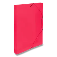 Box na dokumenty Transparent, A4, hřbet 30 mm - červené