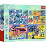 Trefl Puzzle Lilo & Stitch 4 x 250 dílků Úžasný Stitch