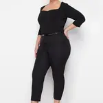 Trendyol Curve Černé tkané kalhoty