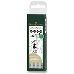Popisovač Faber-Castell Ecco Pigment súprava 4 ks, čierne, párne hroty