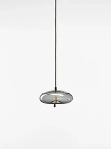 Závěsné svítidlo KNOT disco small, hnědá/kouřová - BROKIS