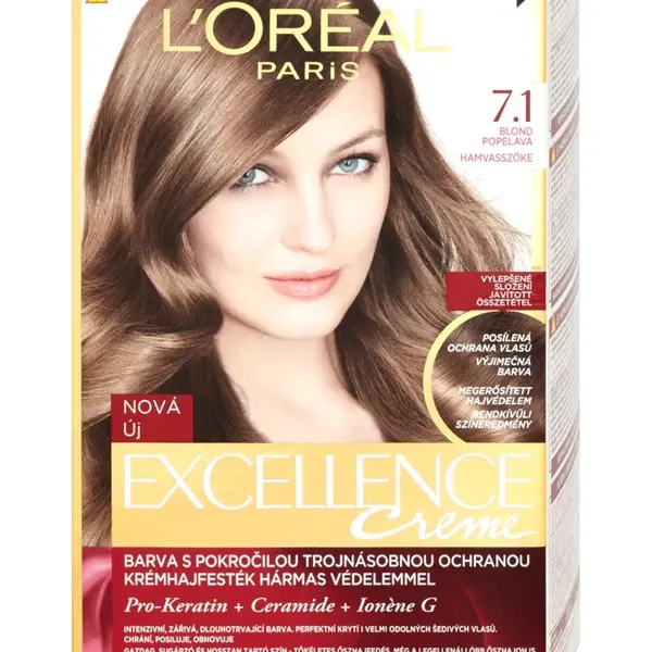 Permanentní barva Loréal Excellence 7.1 blond popelavá - L’Oréal Paris + dárek zdarma
