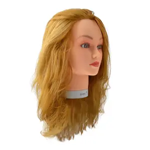 Cvičná hlava s umělými vlasy Sibel Jessica - blond, 25-50 cm (0030091) + dárek zdarma