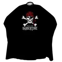 Pánská pláštěnka na stříhání vlasů a vousů Pirates of the Barbertime Crystal Barber Cape - černá (BT 703) + dárek zdarma