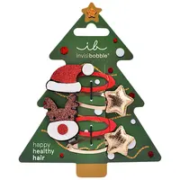 Dětské sponky do vlasů pukačky Invisibobble Clipstar Winter Wonderland - 4 ks + dárek zdarma