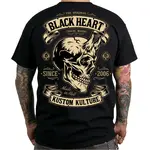 Triko BLACK HEART Devil Skull černá L
