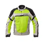 Pánská letní moto bunda W-TEC Saigair Fluo Yellow-Gray XL rozšířená