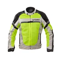 Pánská letní moto bunda W-TEC Saigair Fluo Yellow-Gray XL rozšířená