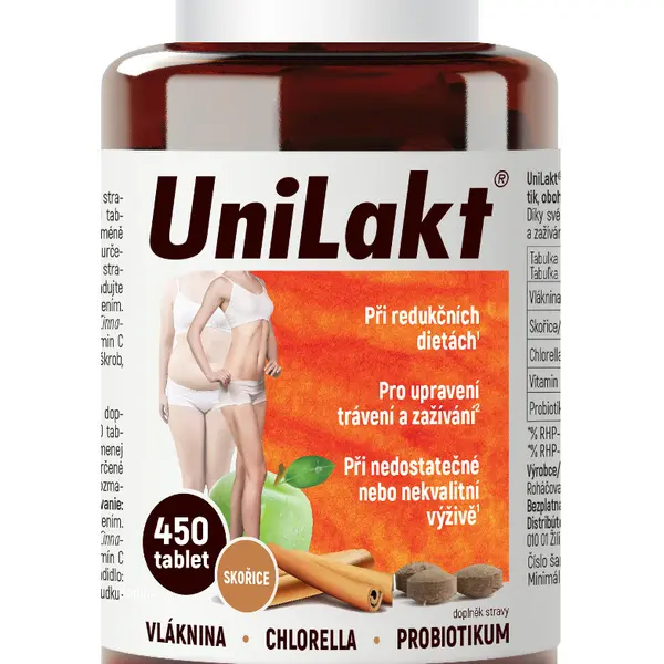 Unilakt se skořicí a řasou chlorella 450 tablet