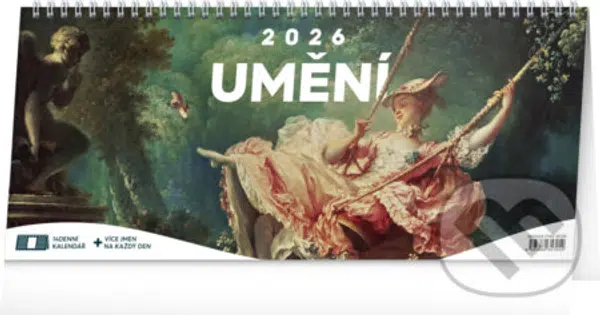 NOTIQUE Stolní kalendář Umění 2026 (řádky, 2-týdenní)