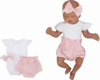 3-dielna sada body Kr. rukáv, kraťasky, čelenka s mašľou - ružová, biela, veľ. 80