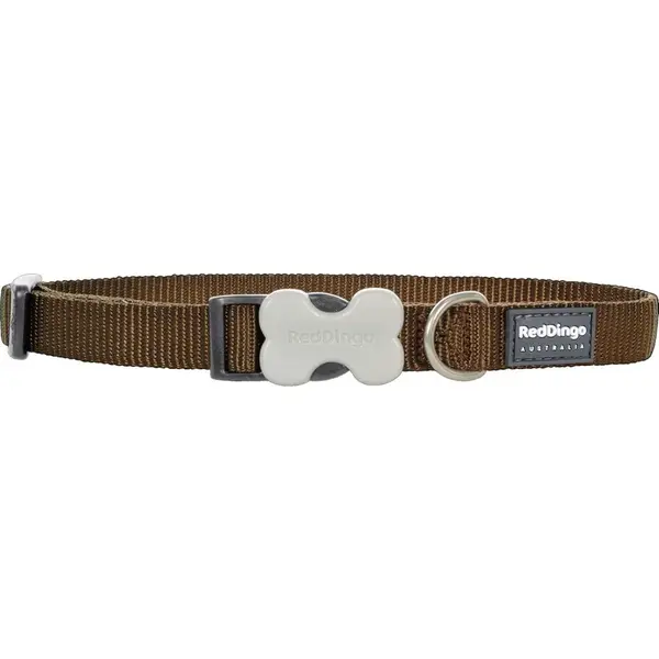 Nylonový obojok Red dingo classic hnedý, Veľkosť: GL