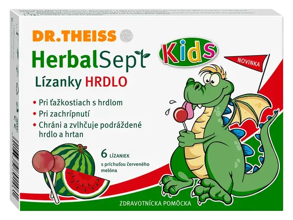 HERBALSEPT Kids lízanky melón - hrdlo
