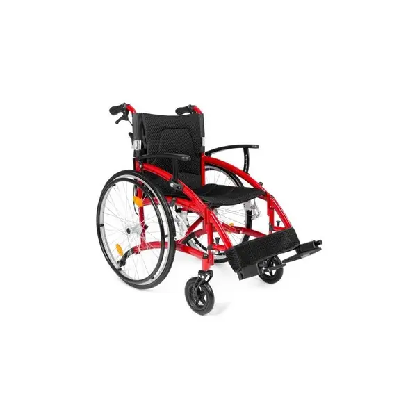 Timago ľahký invalidný vozík EXCLUSIVE-TIM LIGHT, šírka 46cm, červený, pevné kolesá