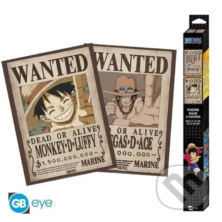 One Piece Set plagátů - Wanted Luffy & Ace 2 ks