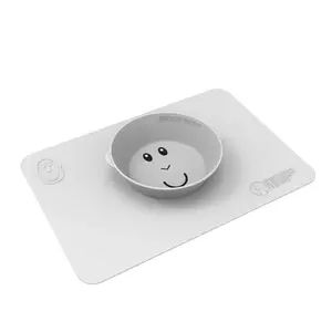 MATCHSTICK MONKEY Protišmyková miska s podložkou, cool grey