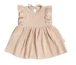 Ľahké mušelínové šatočky, béžové, veľ. 104