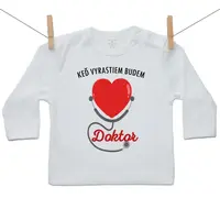 Boodyy Tričko s dlhým rukávom Keď vyrastiem budem doktor 68 (3-6 mesiacov)