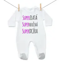 Boodyy Overal Super zlatá, super hlučná, super dcéra 80 (9-12 mesiacov)