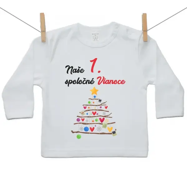 Boodyy Tričko s dlhým rukávom Naše 1. spoločné Vianoce 80 (9-12 mesiacov)