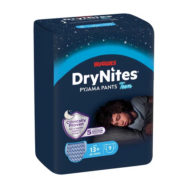 HUGGIES DryNites naťahovacie nohavičky pre chlapcov 13+ rokov