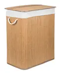 Koš na prádlo G21 105 l s rozdělovačem, bambusový s bílým košem