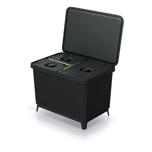 Prosperplast Odpadkový kôš SYSTEMA 1x23l + 2x10l čierny