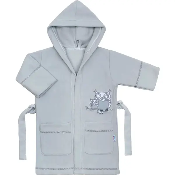 Detský župan New Baby Sovičky sivý 110 (4-5r), 20C33026