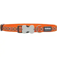 Nylonový obojok Red dingo hadie oči oranžové, Veľkosť: L