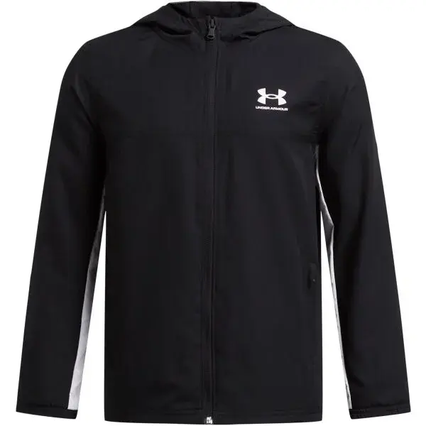 Under Armour RIVAL WOVEN JACKET Chlapčenská bunda, čierna, veľkosť L