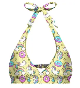 Aloha From Deer Woman's Unicorn Heaven Halter Neck Bikini Top BTH AFD300