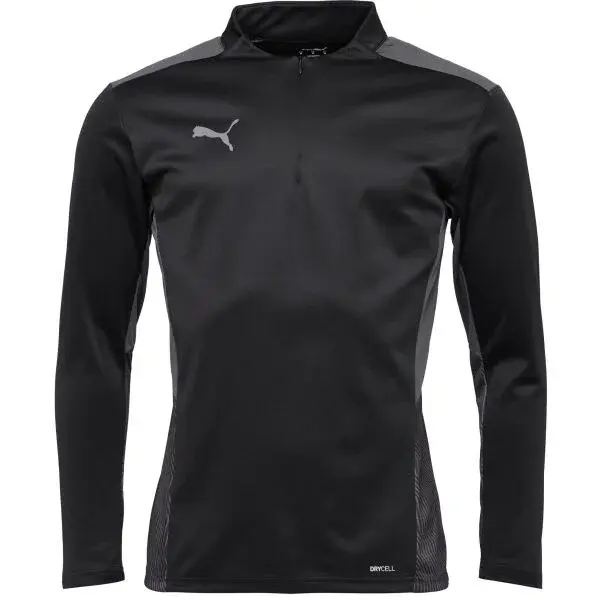 Puma TEAMCUP 1/4 ZIP TOP Pánska tréningová mikina, čierna, veľkosť