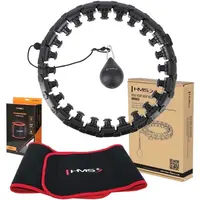 HMS SET HHW01 + BR163 Set masážnej obruče so závažím a zoštíhľujúcim pásom, čierna, veľkosť