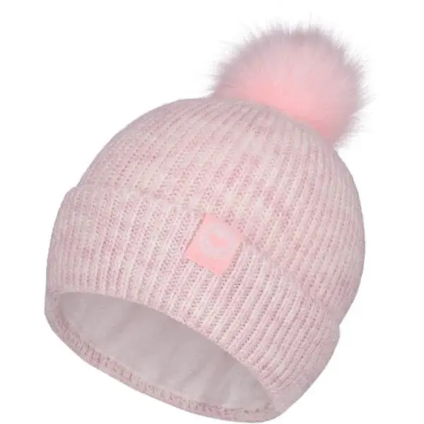 Lewro KLEASA Dievčenská pletená čiapka, ružová, veľkosť 4-7Y