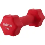 Fitforce FDBN 2 KG Jednoručná  činka, červená, veľkosť 2 KG