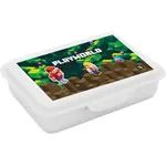 Oxybag PLAYWORLD Detský plastový box na desiatu, biela, veľkosť