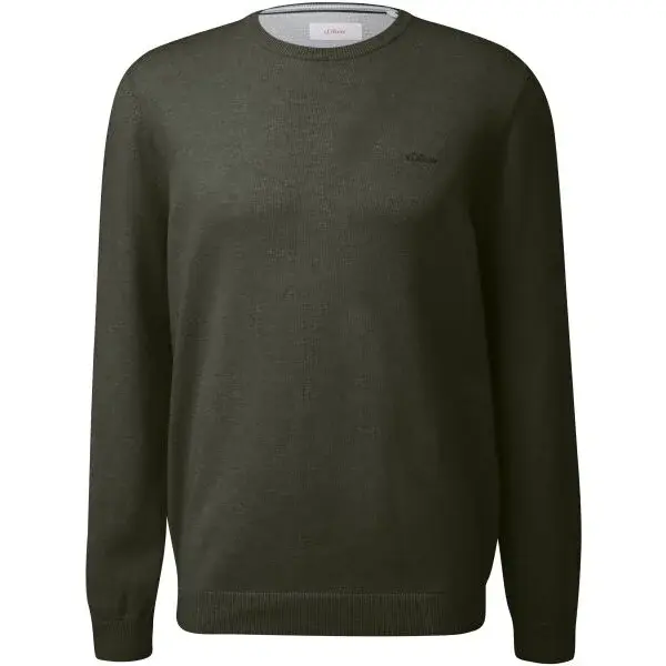 s.Oliver RLBS KNITTED PULLOVER NOOS Pánsky sveter, khaki, veľkosť XXXL